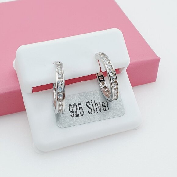 "925 Sterling Silver Cubic Zirconia Earrings, U19254642 - Picture 3 of 10